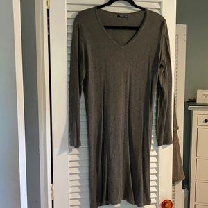 Mango Basics small grey long sleeve dress